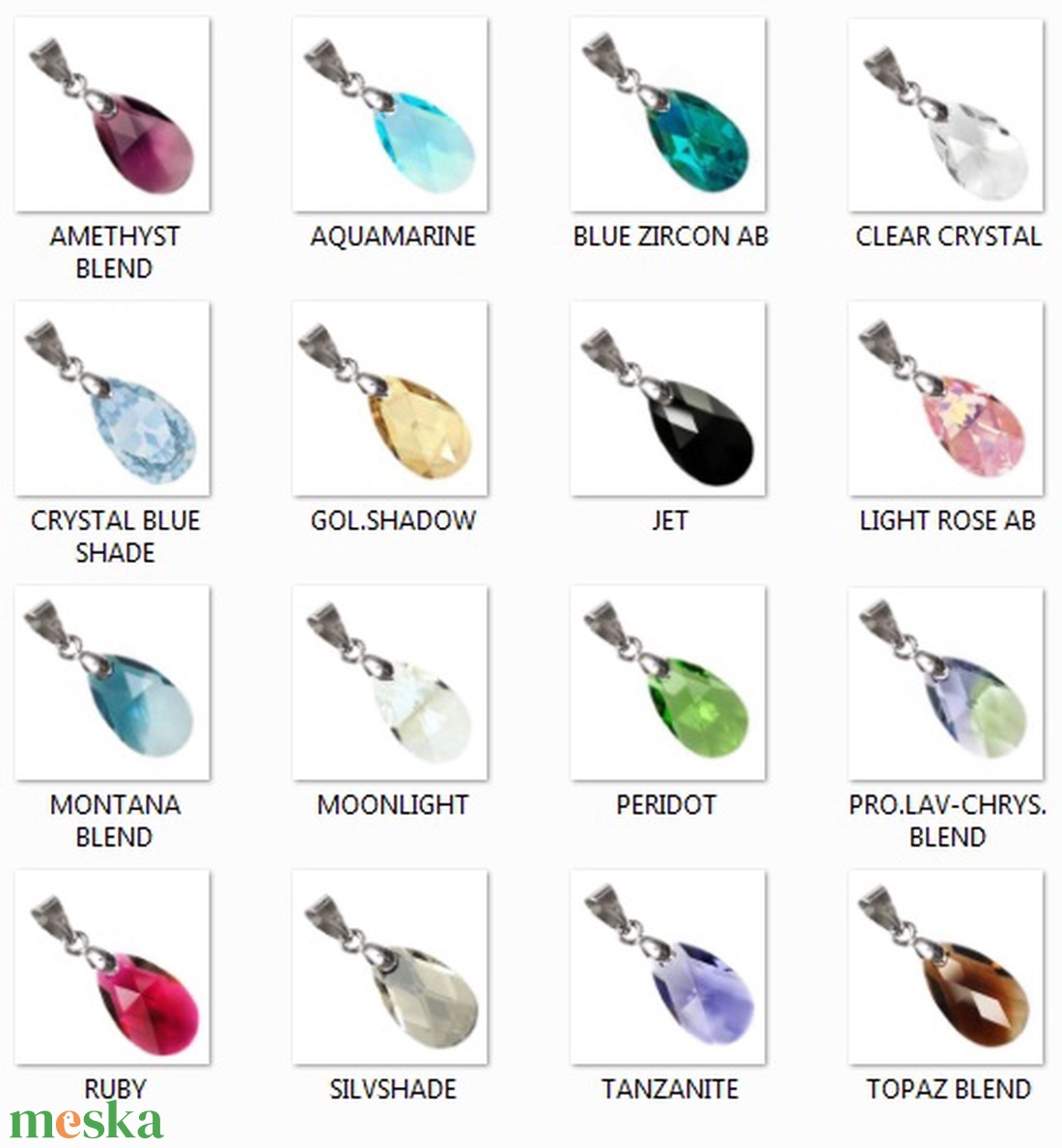 Swarovski kristály medál -22mm-es csepp több színben - ékszer - nyaklánc - medál - Meska.hu Swarovski kristály medál -22mm-es csepp több színben - ékszer - nyaklánc - medál - Meska.hu