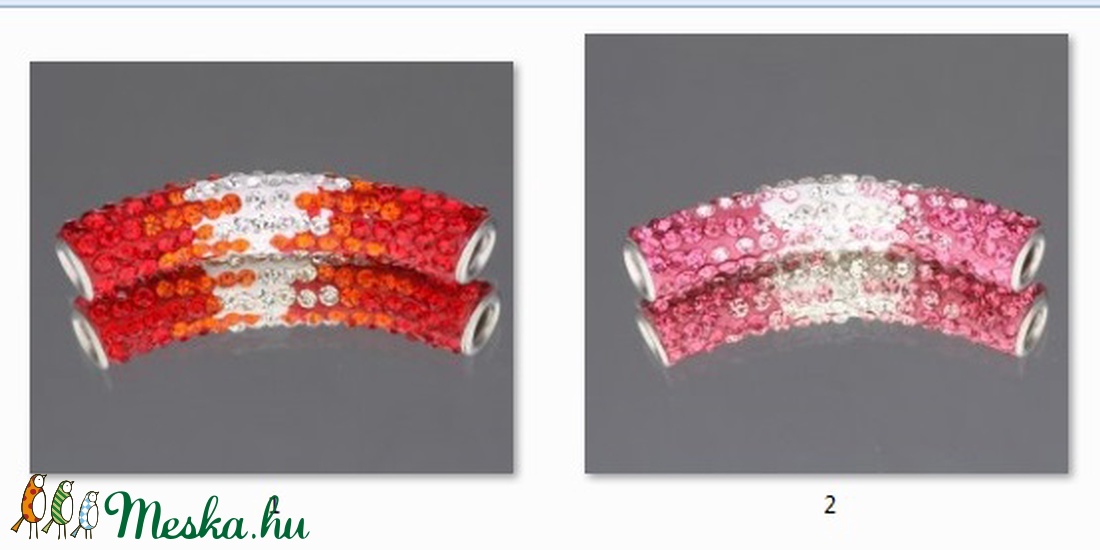 shamballa  hajlított cső medál  - kellékek & szerszámok - gyöngyfűzés kellékek - egyéb alkatrész - Meska.hu