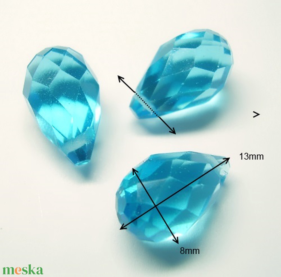  Üveggyöngy- csepp 8x13mm több színben - gyöngy, ékszerkellék - kásagyöngy - Meska.hu