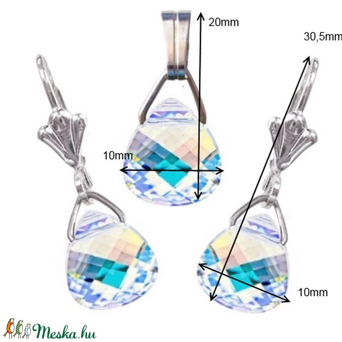 Swarovski kristály 11-11mm-es briolett szív szett - ékszer - ékszerszett - Meska.hu Swarovski kristály 11-11mm-es briolett szív szett - ékszer - ékszerszett - Meska.hu