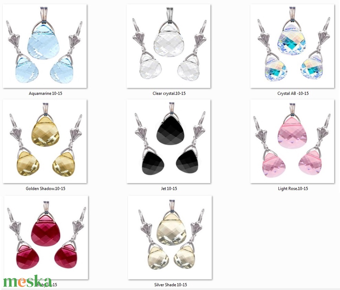 Swarovski kristály 11-15,5mm-es briolett szív szett több színben - ékszer - ékszerszett - Meska.hu Swarovski kristály 11-15,5mm-es briolett szív szett több színben - ékszer - ékszerszett - Meska.hu