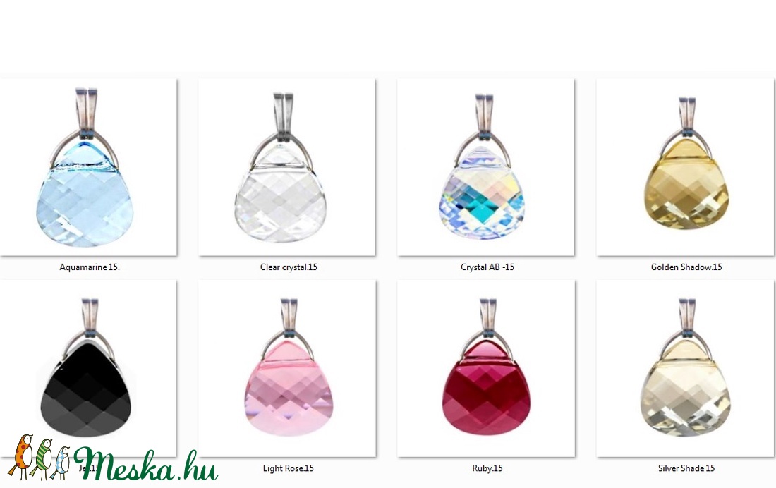 Swarovski kristály medál -15,5mm-es briolett szív több színben - ékszer - nyaklánc - medál - Meska.hu Swarovski kristály medál -15,5mm-es briolett szív több színben - ékszer - nyaklánc - medál - Meska.hu