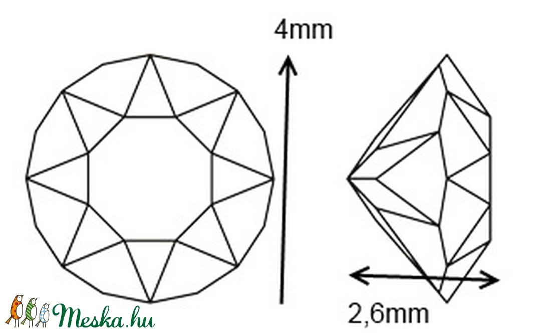 Swarovski rivoli ragasztható 20db/cs 4mm  - kellékek & szerszámok - gyöngyfűzés kellékek - swarovski kristályok - Meska.hu