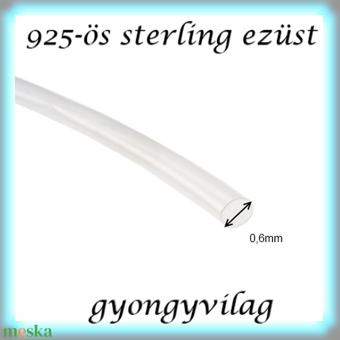  925-ös ezüst huzal normál  EH 0,6mm-es 1cm  - gyöngy, ékszerkellék - egyéb alkatrész - Meska.hu