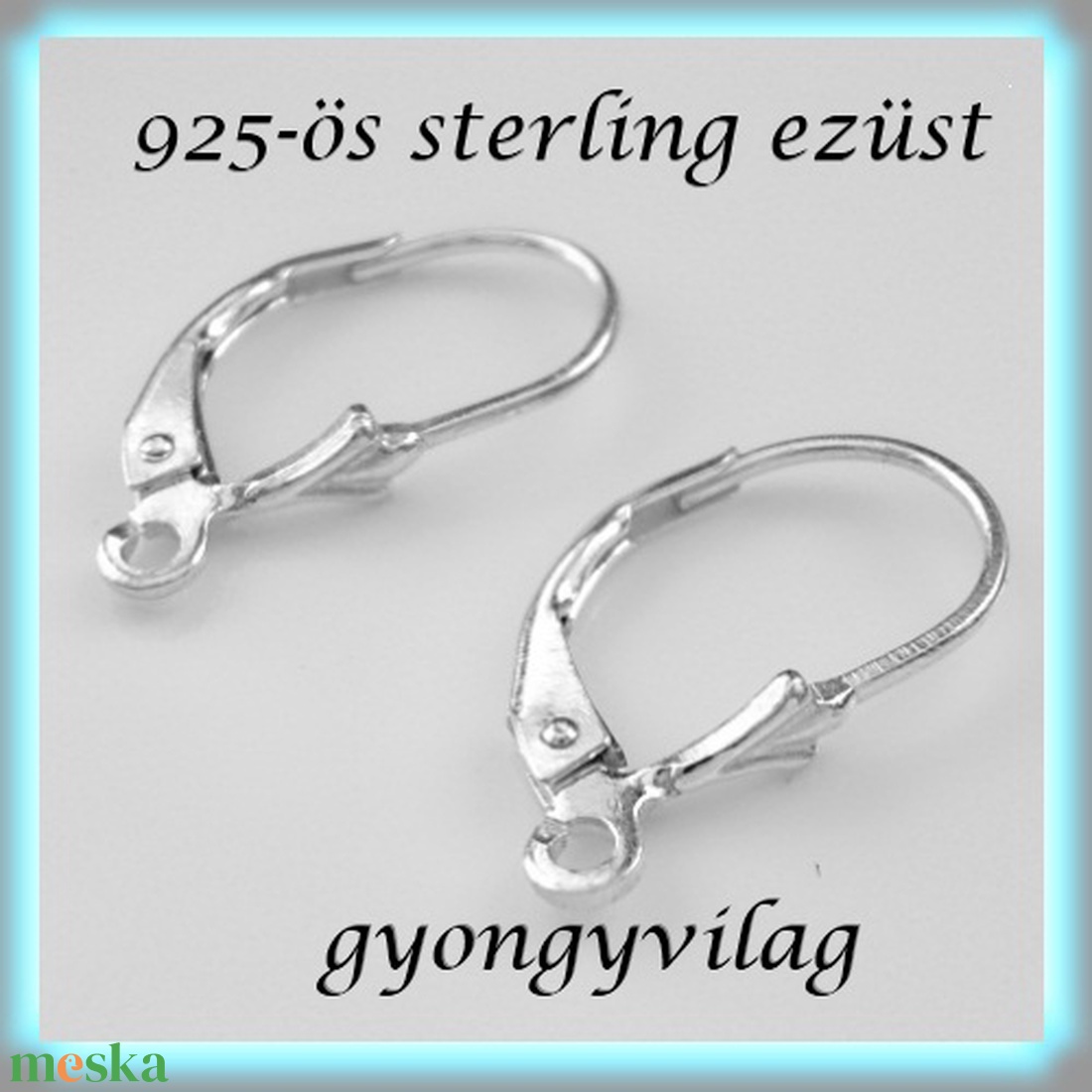 925-ös sterling ezüst ékszerkellék: fülbevaló kapocs, biztonsági-francia kapcsos EFK K 09 - kellékek & szerszámok - gyöngyfűzés kellékek - egyéb alkatrész - Meska.hu