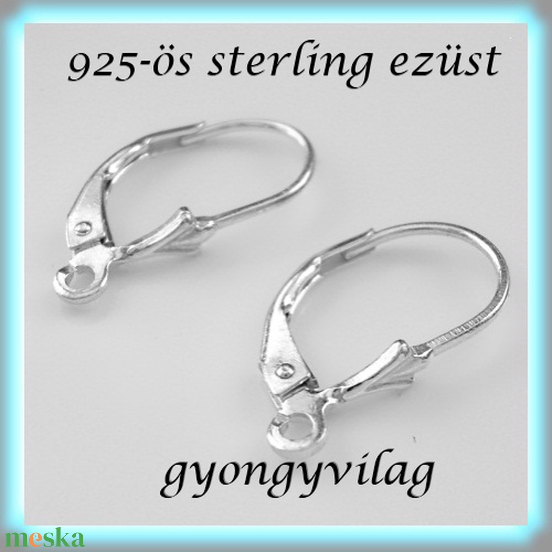 925-ös sterling ezüst ékszerkellék: fülbevaló kapocs, biztonsági-francia kapcsos EFK K 09 - kellékek & szerszámok - gyöngyfűzés kellékek - egyéb alkatrész - Meska.hu
