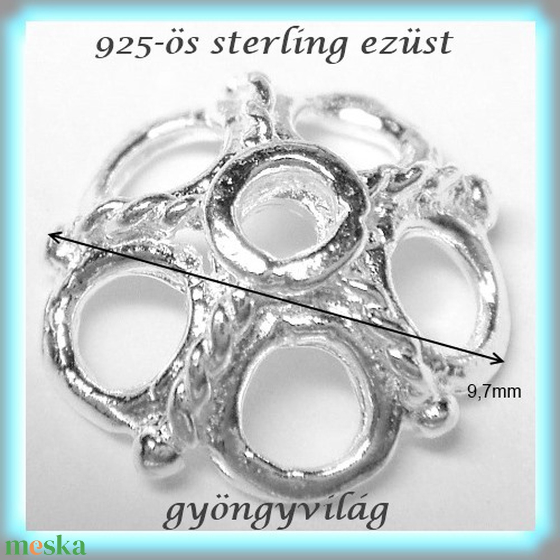 925-ös sterling ezüst ékszerkellék: gyöngykupak EGYK 11 - kellékek & szerszámok - gyöngyfűzés kellékek - fém köztesek - Meska.hu 925-ös sterling ezüst ékszerkellék: gyöngykupak EGYK 11 - kellékek & szerszámok - gyöngyfűzés kellékek - fém köztesek - Meska.hu