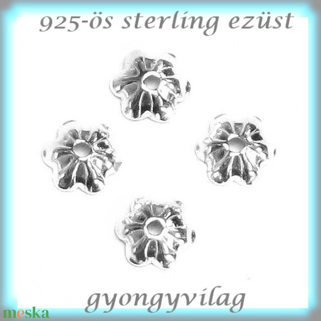 925-ös sterling ezüst ékszerkellék: gyöngykupak EGYK 18 4db/csomag - gyöngy, ékszerkellék - egyéb alkatrész - Meska.hu 925-ös sterling ezüst ékszerkellék: gyöngykupak EGYK 18 4db/csomag - gyöngy, ékszerkellék - egyéb alkatrész - Meska.hu