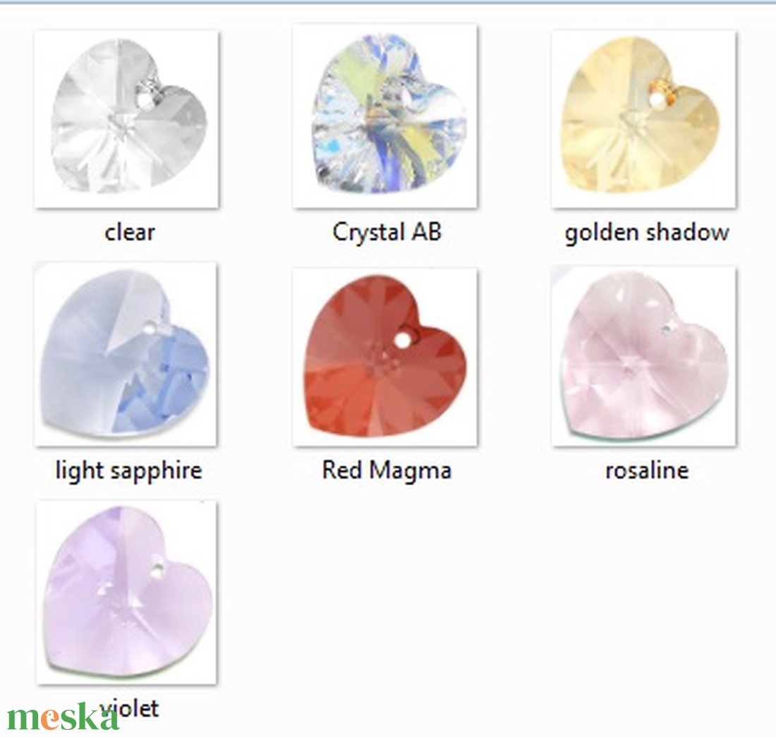 Swarovski kristály medál -40mm-es szív több színben - ékszer - nyaklánc - medál - Meska.hu Swarovski kristály medál -40mm-es szív több színben - ékszer - nyaklánc - medál - Meska.hu