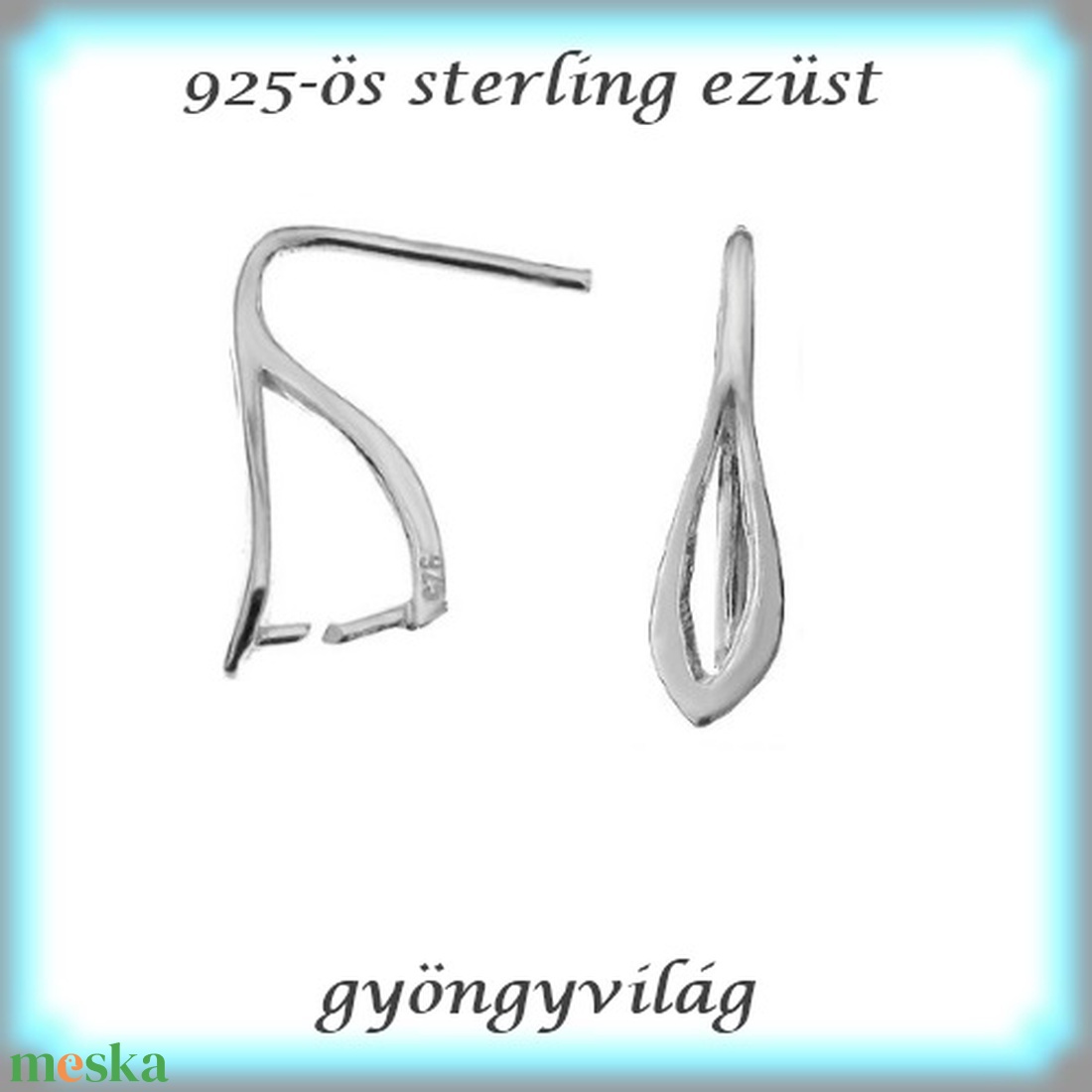 925-ös sterling ezüst ékszerkellék: fülbevaló kapocs, bedugós EFK B 30 - gyöngy, ékszerkellék - egyéb alkatrész - Meska.hu