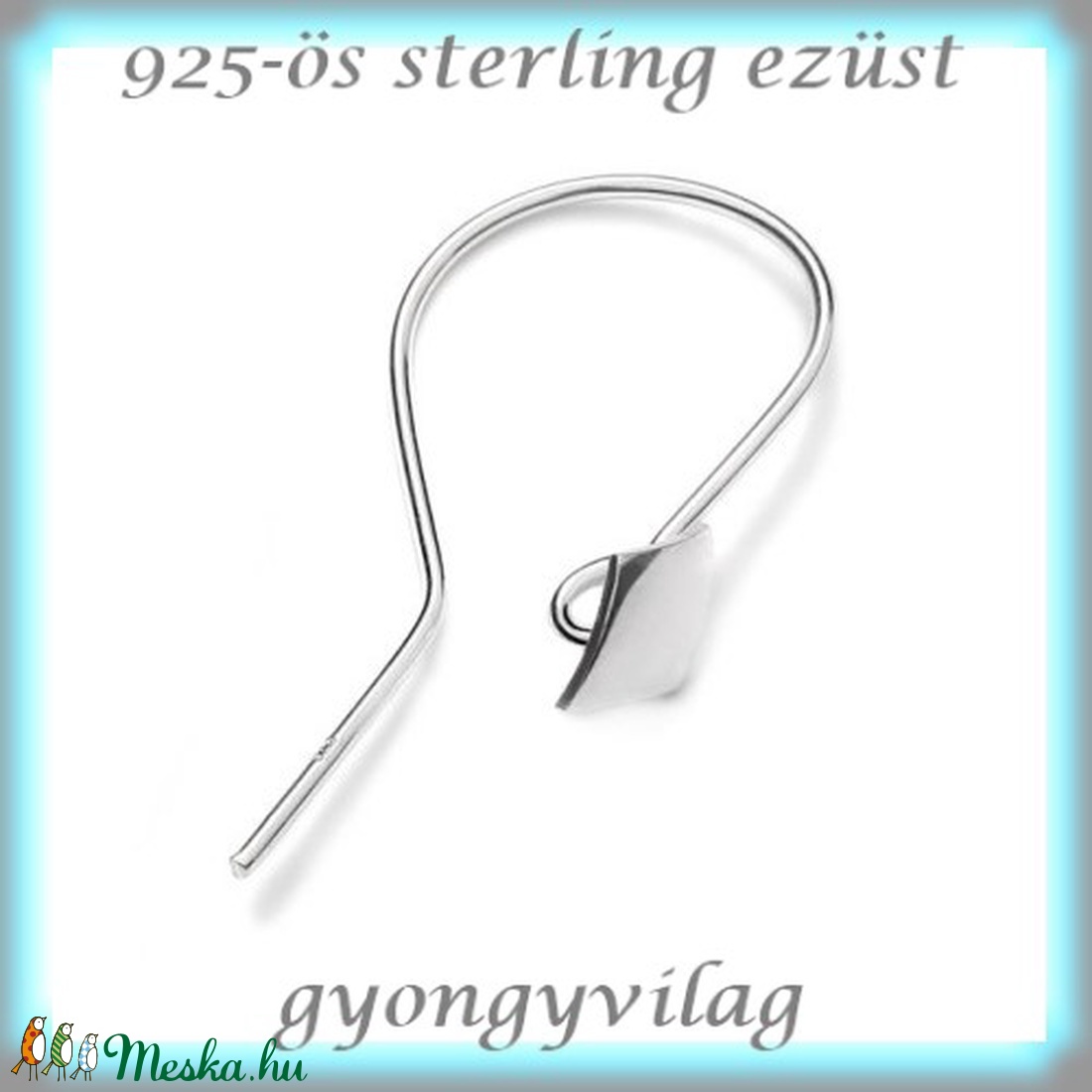 925-ös finomságú sterling ezüst fülbevaló kapocs EFK A 49 - gyöngy, ékszerkellék - egyéb alkatrész - Meska.hu 925-ös finomságú sterling ezüst fülbevaló kapocs EFK A 49 - gyöngy, ékszerkellék - egyéb alkatrész - Meska.hu