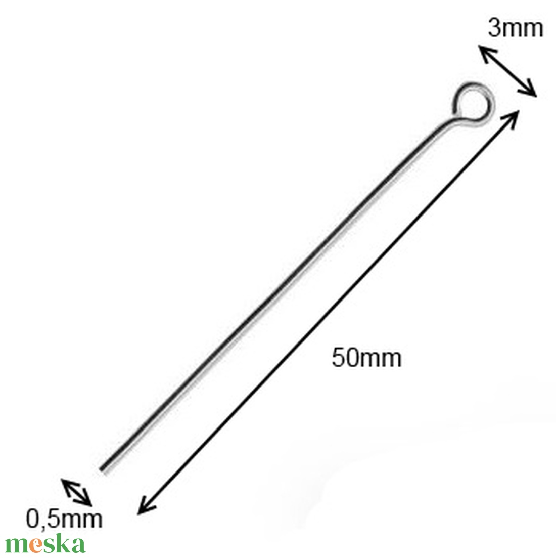 925-ös sterling ezüst ékszerkellék: szerelőpálca hurkos végű ESZP H 50x0,5 mm 2db - kellékek & szerszámok - gyöngyfűzés kellékek - egyéb alkatrész - Meska.hu 925-ös sterling ezüst ékszerkellék: szerelőpálca hurkos végű ESZP H 50x0,5 mm 2db - kellékek & szerszámok - gyöngyfűzés kellékek - egyéb alkatrész - Meska.hu