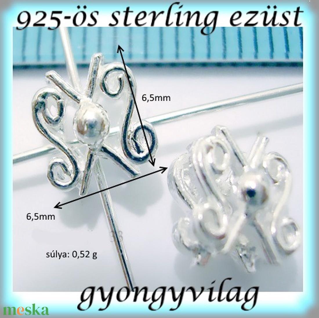 925-ös ezüst köztes / gyöngy / dísz EKÖ 73 - gyöngy, ékszerkellék - fém köztesek - Meska.hu 925-ös ezüst köztes / gyöngy / dísz EKÖ 73 - gyöngy, ékszerkellék - fém köztesek - Meska.hu