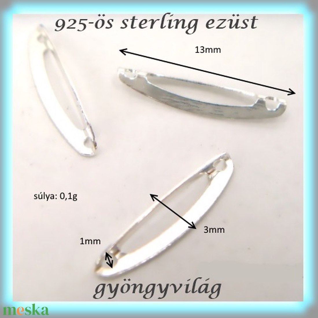 925-ös finomságú sterling ezüst kandeláber/ továbbépíthető köztes /tartó elem  EKA 38 3db/csomag - kellékek & szerszámok - gyöngyfűzés kellékek - egyéb alkatrész - Meska.hu