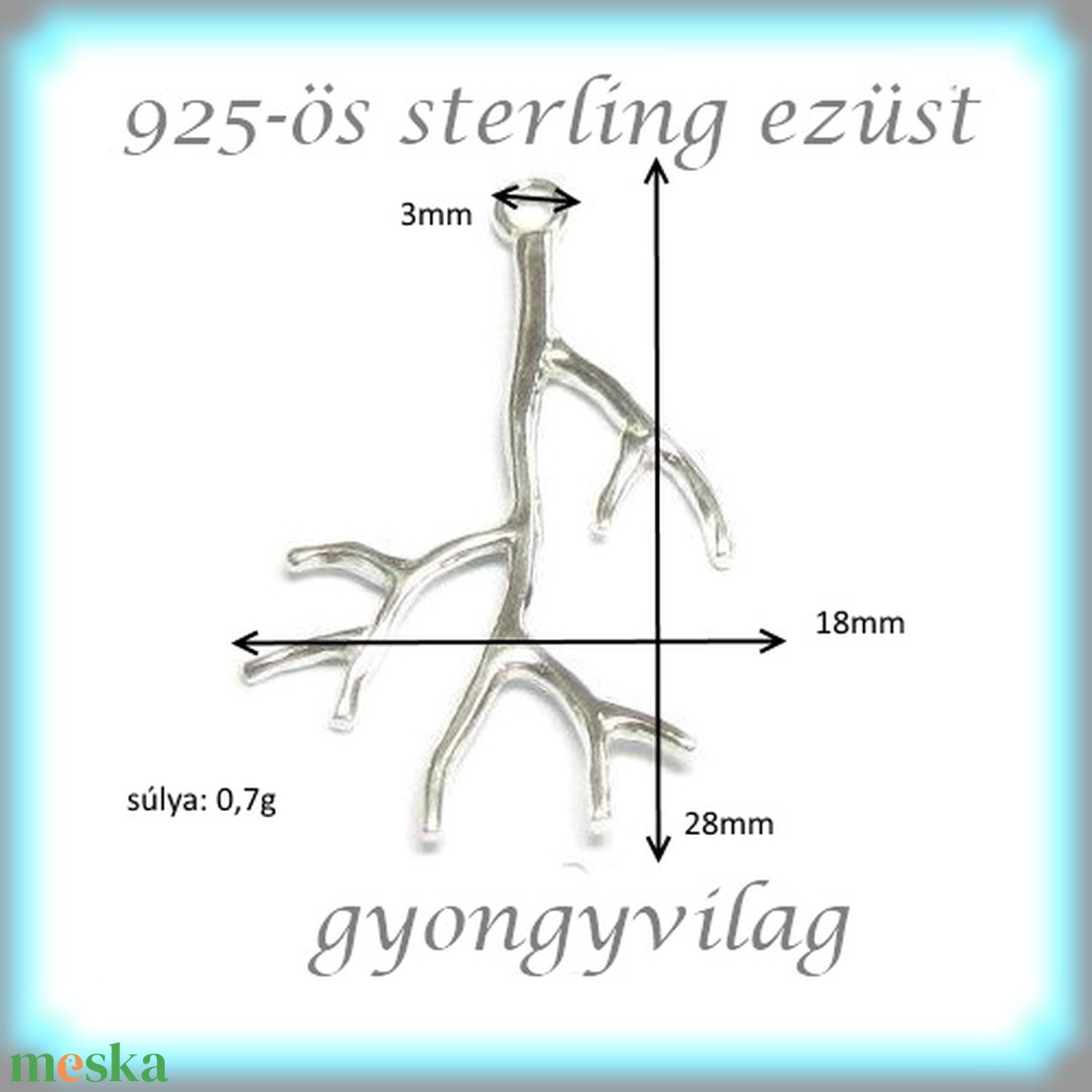 925-ös finomságú sterling ezüst kandeláber/ továbbépíthető köztes /tartó elem EKA 41 - gyöngy, ékszerkellék - egyéb alkatrész - Meska.hu 925-ös finomságú sterling ezüst kandeláber/ továbbépíthető köztes /tartó elem EKA 41 - gyöngy, ékszerkellék - egyéb alkatrész - Meska.hu