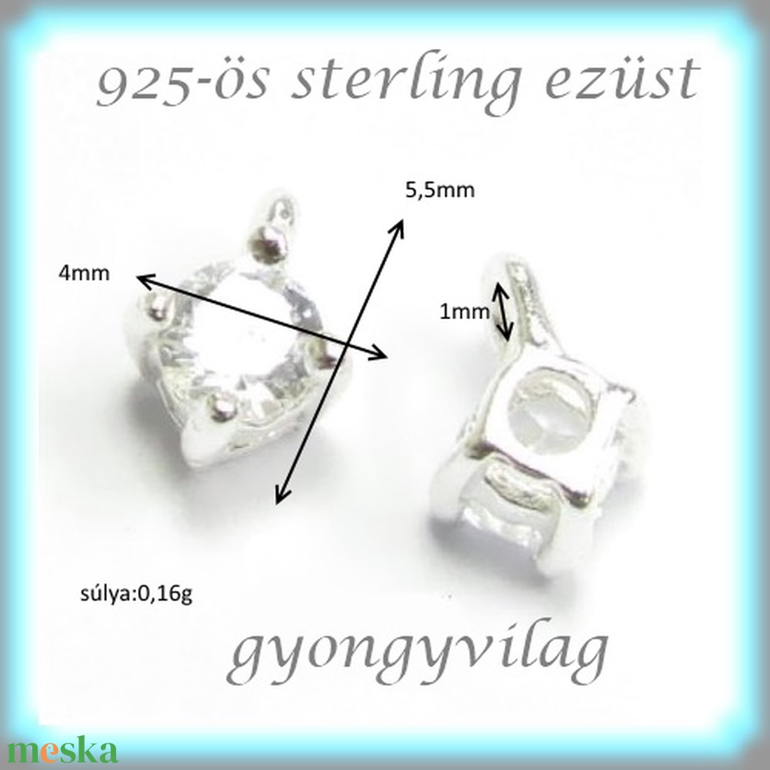 925-ös finomságú sterling ezüst kandeláber/ továbbépíthető köztes /tartó elem EKA 48 - gyöngy, ékszerkellék - egyéb alkatrész - Meska.hu 925-ös finomságú sterling ezüst kandeláber/ továbbépíthető köztes /tartó elem EKA 48 - gyöngy, ékszerkellék - egyéb alkatrész - Meska.hu