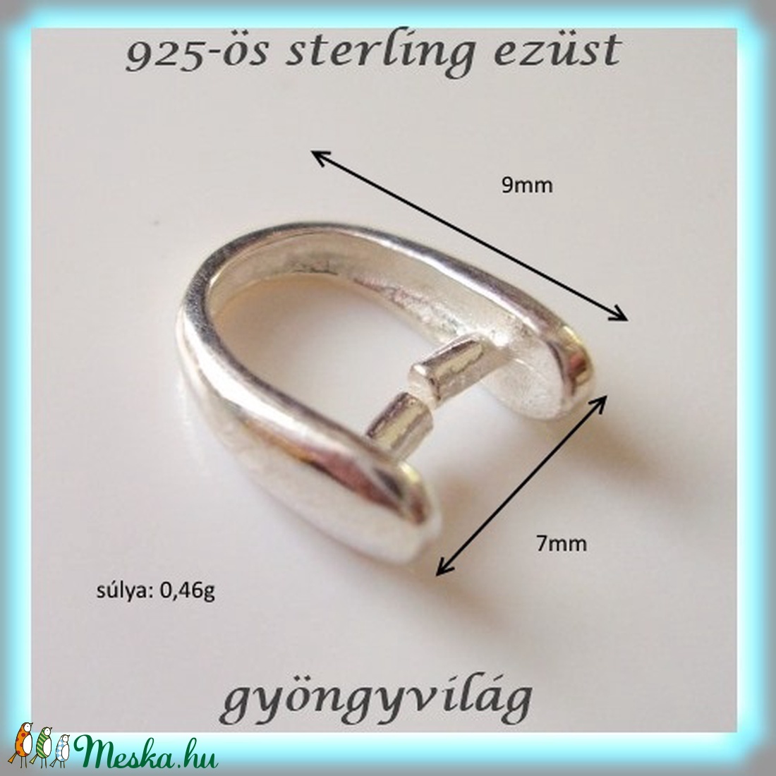 925-ös ezüst medálkapocs EMK 12-2 - gyöngy, ékszerkellék - egyéb alkatrész - Meska.hu 925-ös ezüst medálkapocs EMK 12-2 - gyöngy, ékszerkellék - egyéb alkatrész - Meska.hu