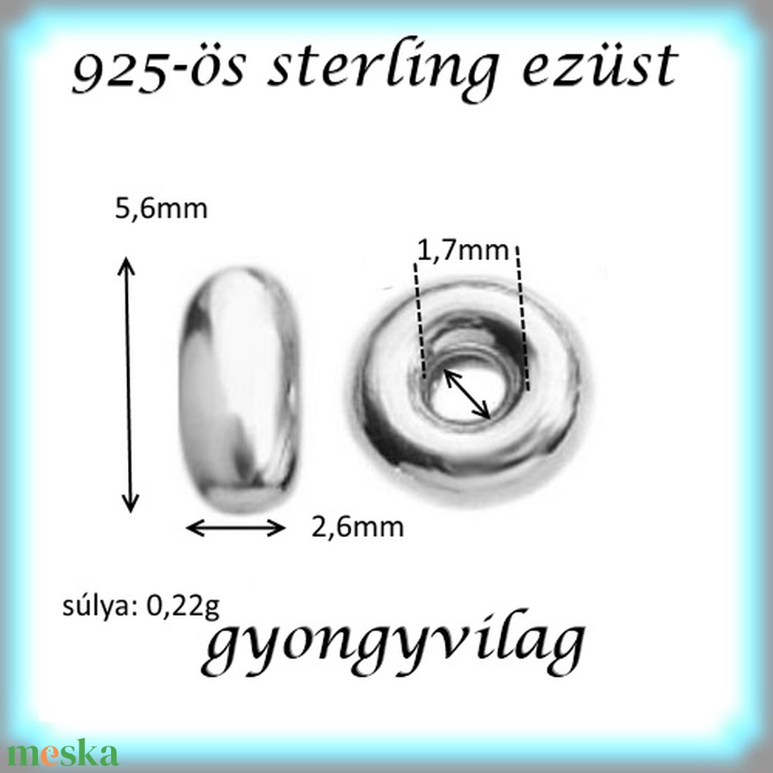 925-ös ezüst köztes / gyöngy / dísz EKÖ 77 - kellékek & szerszámok - gyöngyfűzés kellékek - fém köztesek - Meska.hu 925-ös ezüst köztes / gyöngy / dísz EKÖ 77 - kellékek & szerszámok - gyöngyfűzés kellékek - fém köztesek - Meska.hu