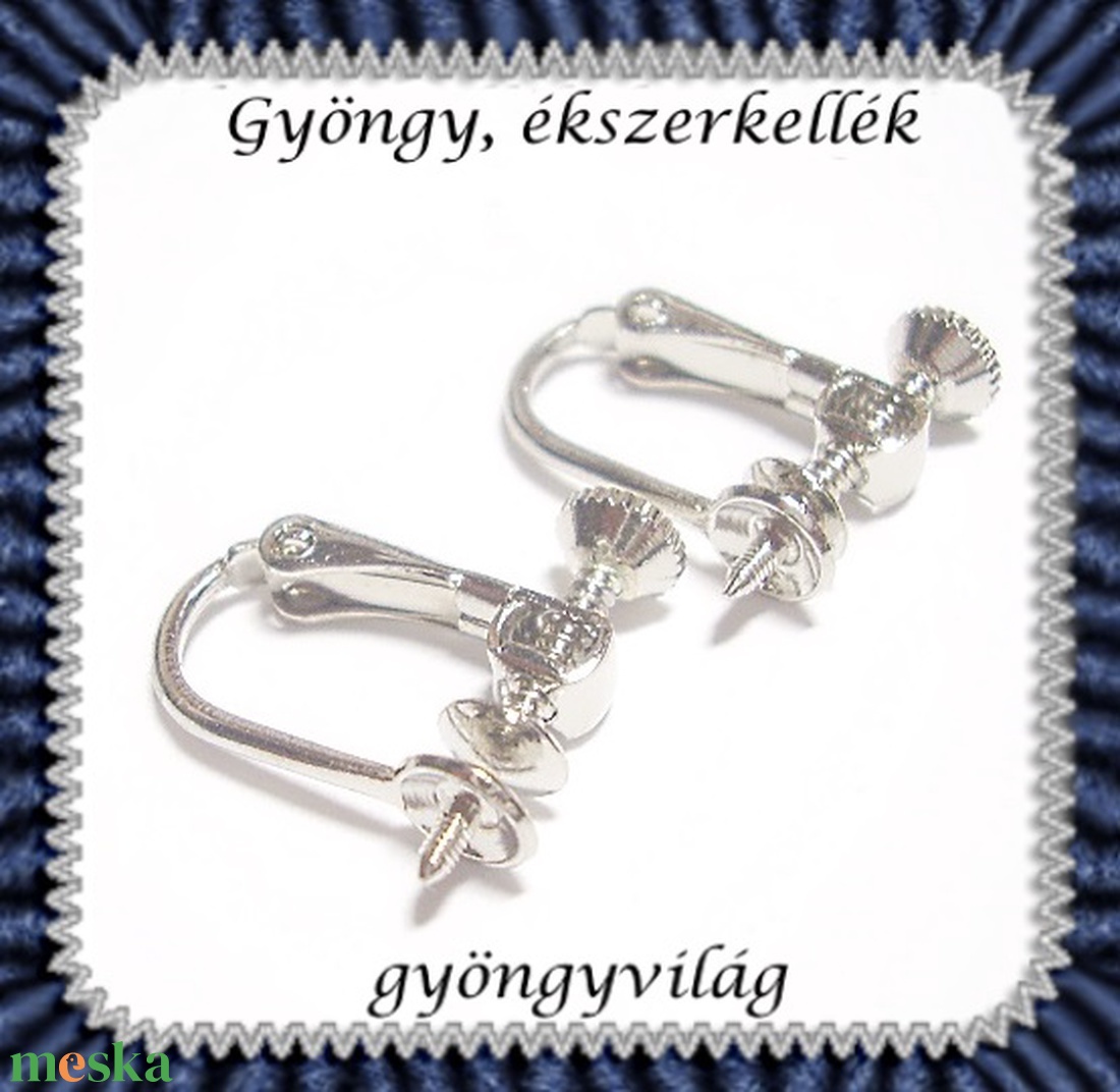Klipsz fülbevaló alap félig fúrt gyöngyhöz 2 pár BFK-KL01 E - gyöngy, ékszerkellék - egyéb alkatrész - Meska.hu Klipsz fülbevaló alap félig fúrt gyöngyhöz 2 pár BFK-KL01 E - gyöngy, ékszerkellék - egyéb alkatrész - Meska.hu