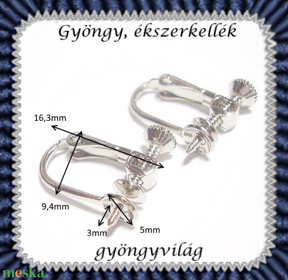 Klipsz fülbevaló alap félig fúrt gyöngyhöz 2 pár BFK-KL01 E - gyöngy, ékszerkellék - egyéb alkatrész - Meska.hu Klipsz fülbevaló alap félig fúrt gyöngyhöz 2 pár BFK-KL01 E - gyöngy, ékszerkellék - egyéb alkatrész - Meska.hu