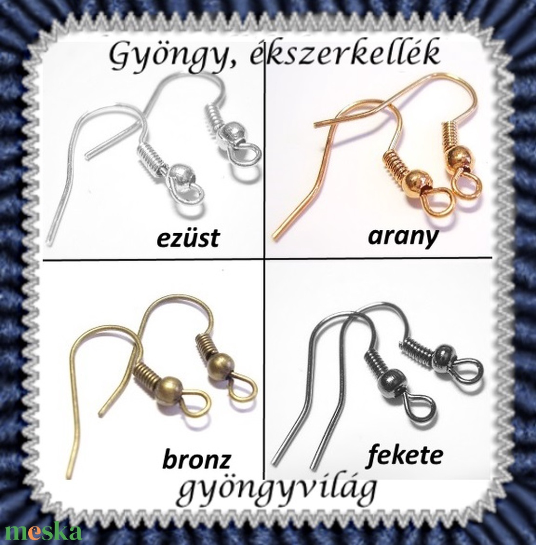 Akasztós fülbevaló alap 20 pár BFK-A02 ABEF - kellékek & szerszámok - ékszerkellék - fülbevaló alap - Meska.hu Akasztós fülbevaló alap 20 pár BFK-A02 ABEF - kellékek & szerszámok - ékszerkellék - fülbevaló alap - Meska.hu