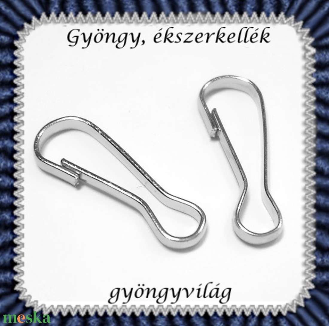 Ékszerkellék: lánckapocs BLK-1S-02  karabiner 10 db - gyöngy, ékszerkellék - egyéb alkatrész - Meska.hu