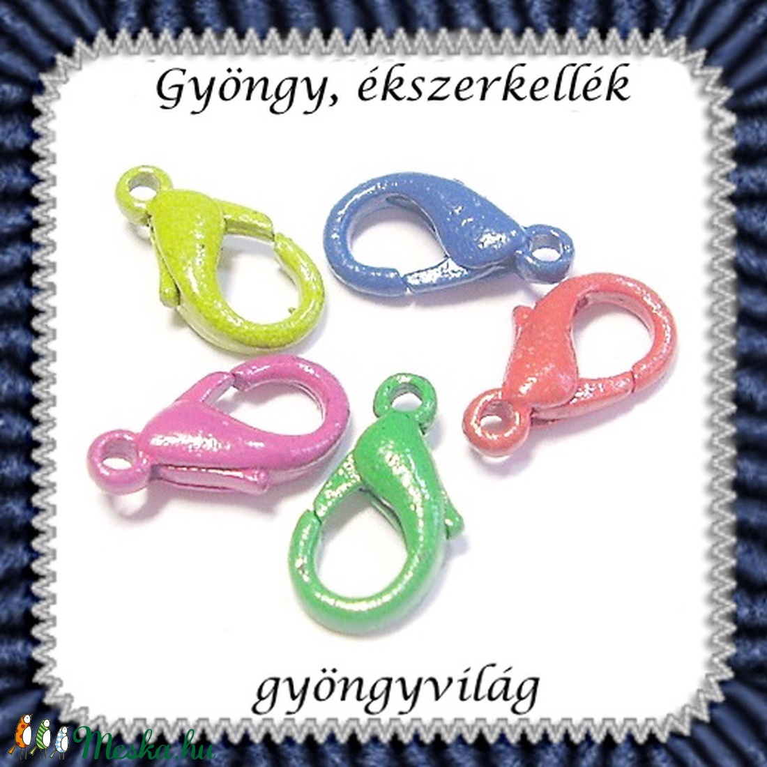 Ékszerkellék: lánckapocs BLK-1S-01-SZ delfinkapocs szines 10mm-es - gyöngy, ékszerkellék - egyéb alkatrész - Meska.hu Ékszerkellék: lánckapocs BLK-1S-01-SZ delfinkapocs szines 10mm-es - gyöngy, ékszerkellék - egyéb alkatrész - Meska.hu