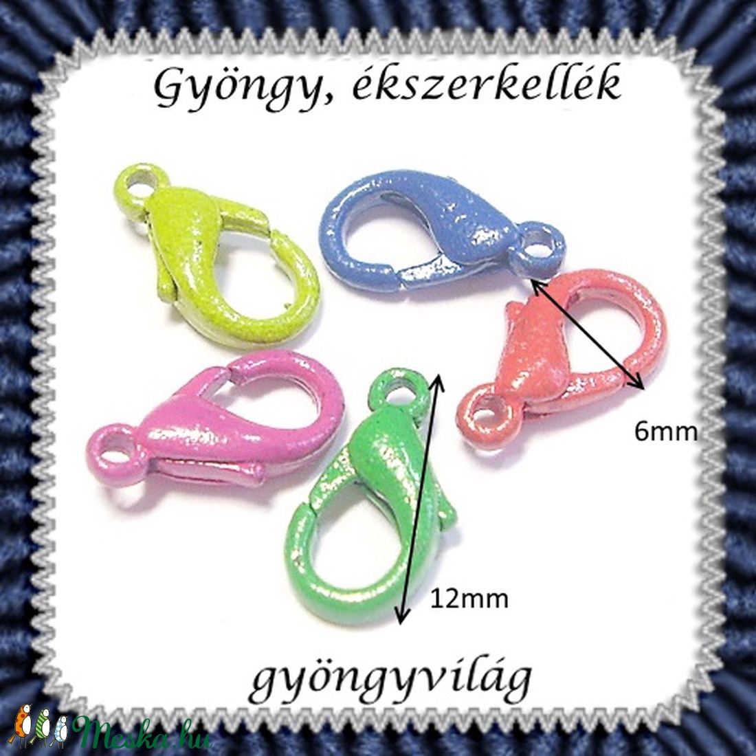 Ékszerkellék: lánckapocs BLK-1S-01-SZ delfinkapocs szines 10mm-es - gyöngy, ékszerkellék - egyéb alkatrész - Meska.hu Ékszerkellék: lánckapocs BLK-1S-01-SZ delfinkapocs szines 10mm-es - gyöngy, ékszerkellék - egyéb alkatrész - Meska.hu