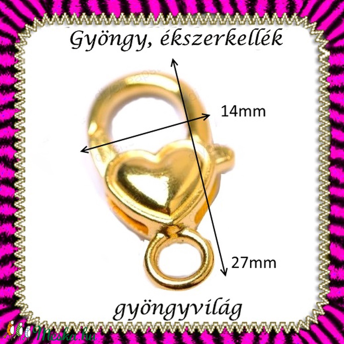 Ékszerkellék: lánckapocs BLK-1S-08 nagy méretű 2db - kellékek & szerszámok - gyöngyfűzés kellékek - egyéb alkatrész - Meska.hu