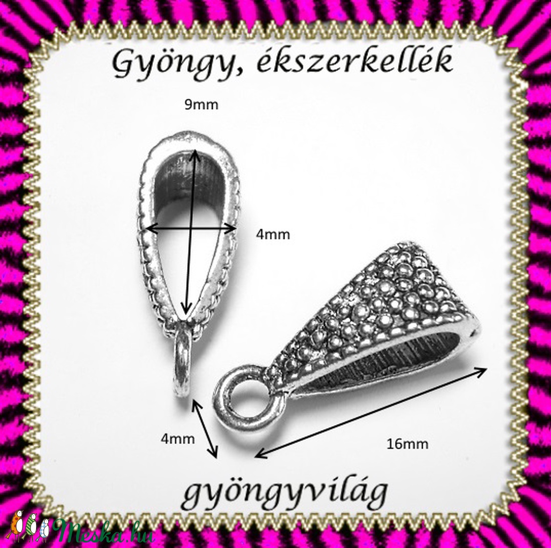 Tibeti ezüst hatású medáltartó BMT 03 8db/cs - kellékek & szerszámok - gyöngyfűzés kellékek - egyéb alkatrész - Meska.hu Tibeti ezüst hatású medáltartó BMT 03 8db/cs - kellékek & szerszámok - gyöngyfűzés kellékek - egyéb alkatrész - Meska.hu