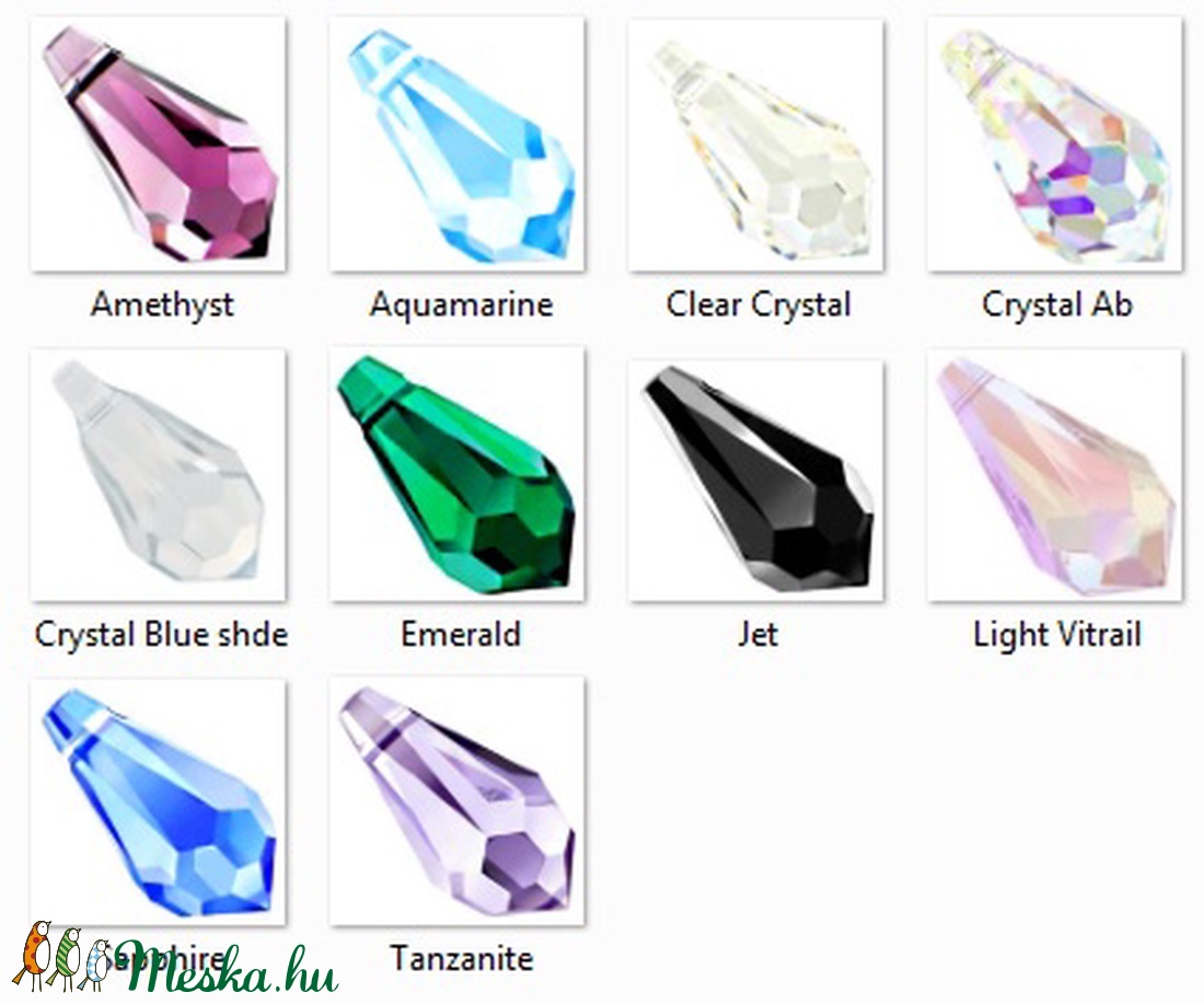 swarovski csepp 13mm-es több színben - gyöngy, ékszerkellék - swarovski kristályok - Meska.hu swarovski csepp 13mm-es több színben - gyöngy, ékszerkellék - swarovski kristályok - Meska.hu
