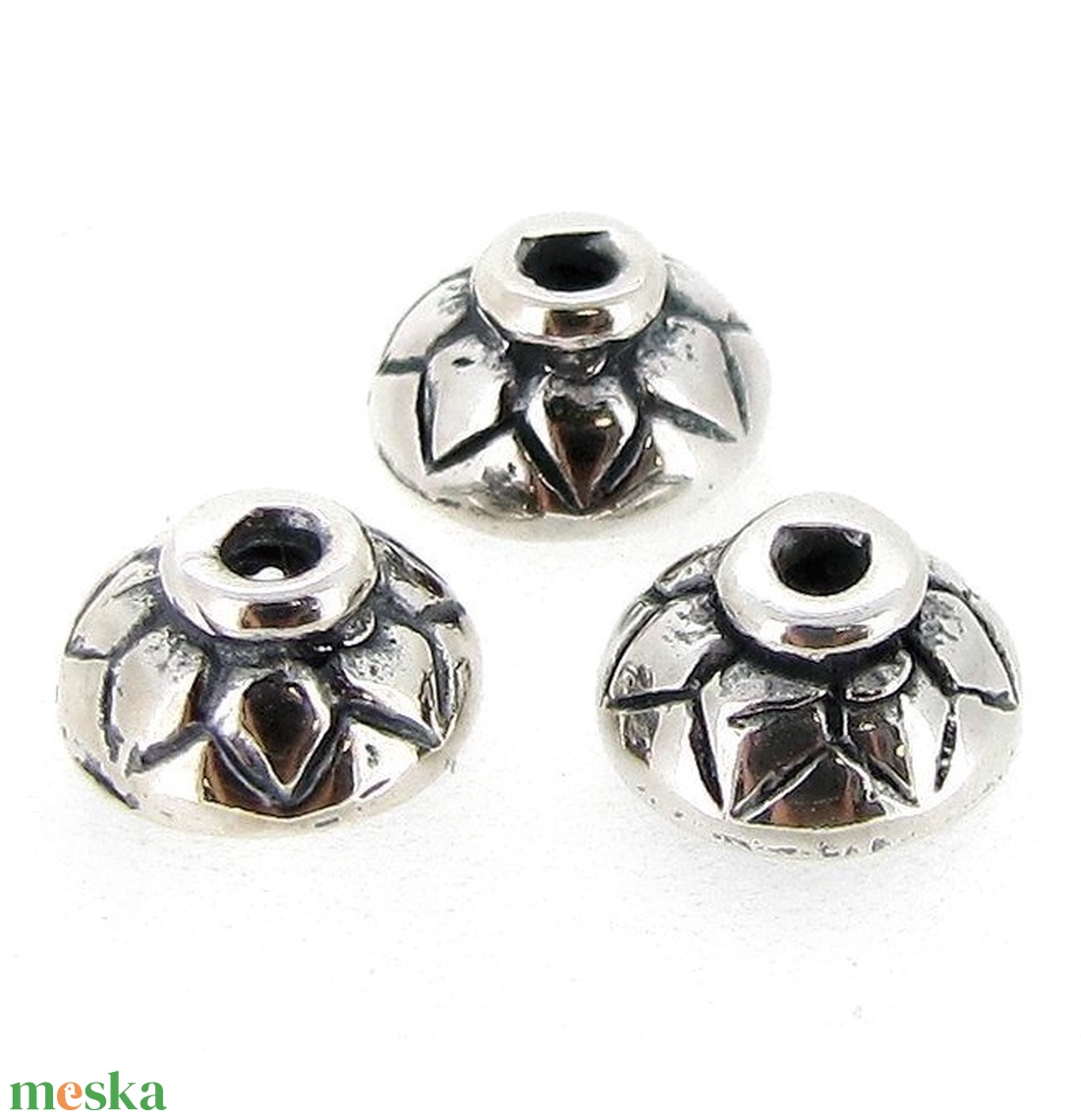 925-ös sterling ezüst ékszerkellék: gyöngykupak EGYK 32b - kellékek & szerszámok - gyöngyfűzés kellékek - gyöngykupak - Meska.hu