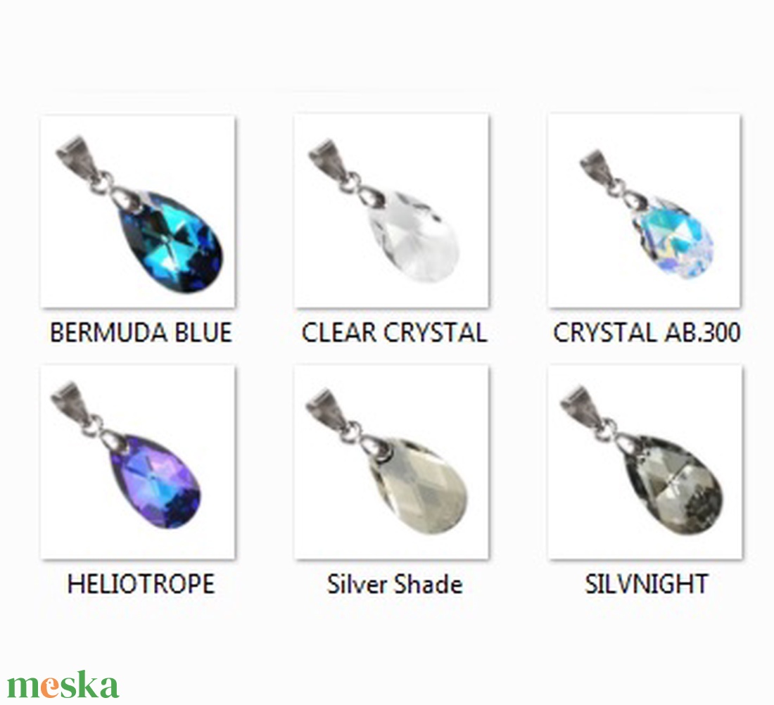 Swarovski kristály medál -28mm-es csepp  több színben  - ékszer - nyaklánc - medál - Meska.hu