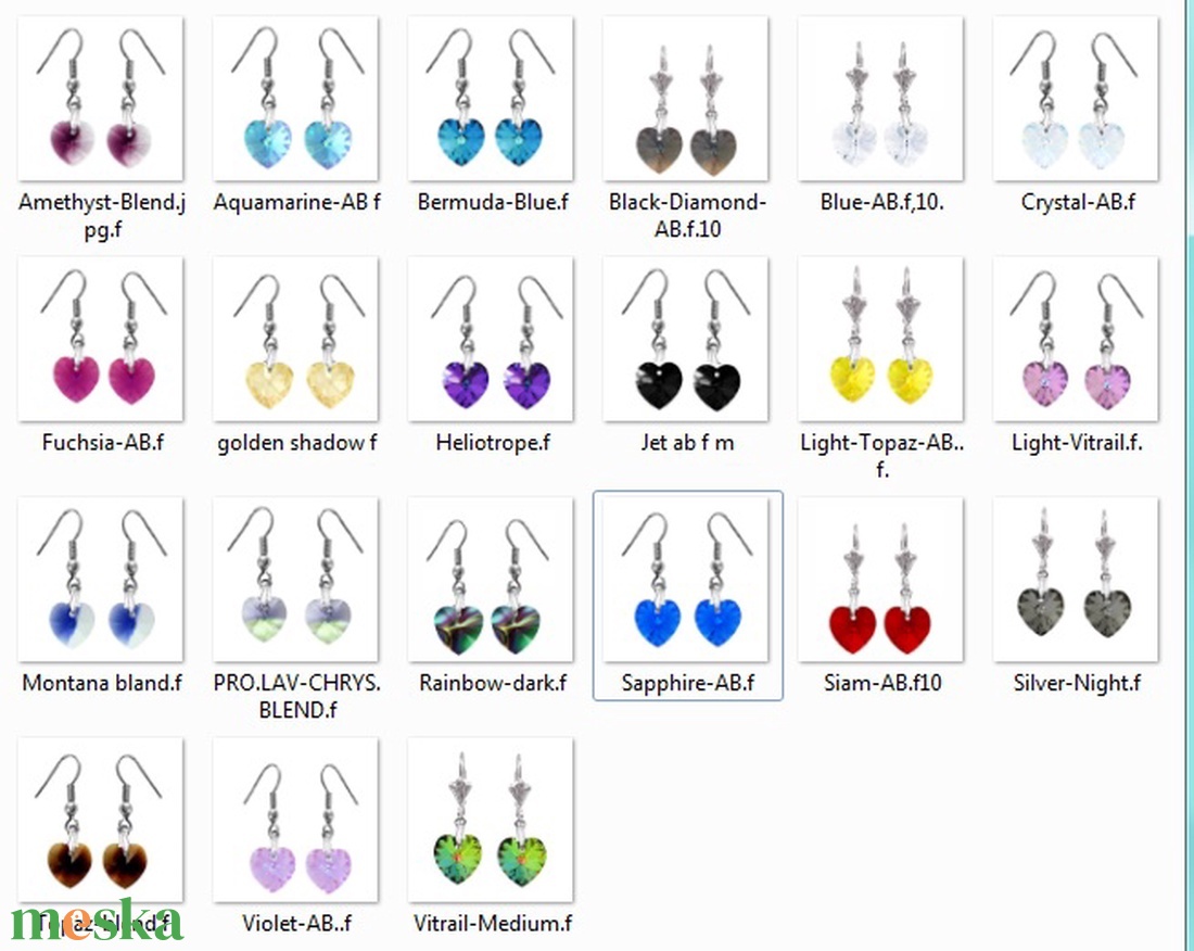 Swarovski kristály fülbevaló -10mm-es AB-s szív több színben - ékszer - fülbevaló - lógó fülbevaló - Meska.hu Swarovski kristály fülbevaló -10mm-es AB-s szív több színben - ékszer - fülbevaló - lógó fülbevaló - Meska.hu