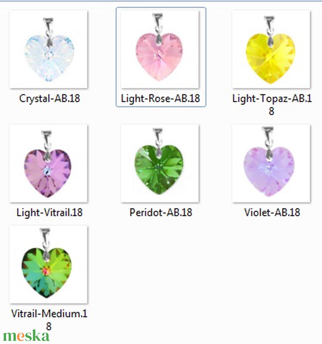 Swarovski kristály medál -18mm-es AB-s szív több színben - ékszer - nyaklánc - medál - Meska.hu Swarovski kristály medál -18mm-es AB-s szív több színben - ékszer - nyaklánc - medál - Meska.hu