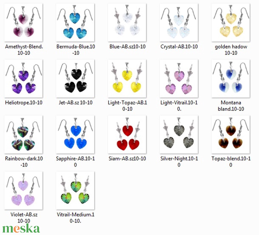 Swarovski kristály 10-10 mm-es AB bevonatos szív szett több színben - ékszer - ékszerszett - Meska.hu Swarovski kristály 10-10 mm-es AB bevonatos szív szett több színben - ékszer - ékszerszett - Meska.hu