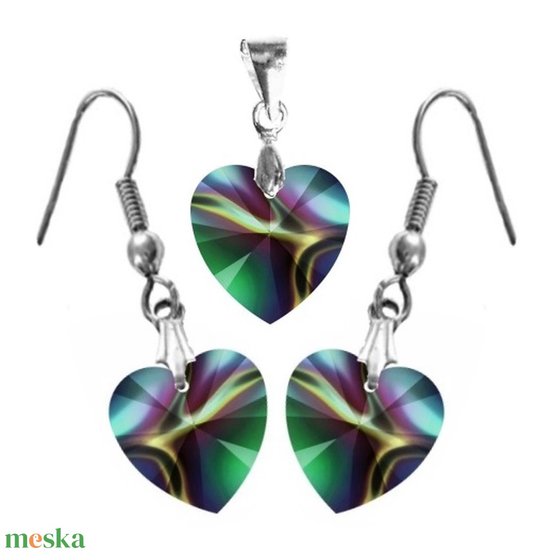 Swarovski kristály 10-10 mm-es AB bevonatos szív szett több színben - ékszer - ékszerszett - Meska.hu Swarovski kristály 10-10 mm-es AB bevonatos szív szett több színben - ékszer - ékszerszett - Meska.hu