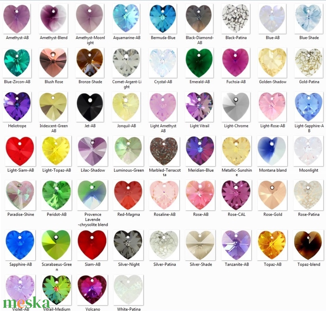 Swarovski kristály 10-14 mm-es AB bevonatos szív szett több színben - ékszer - ékszerszett - Meska.hu Swarovski kristály 10-14 mm-es AB bevonatos szív szett több színben - ékszer - ékszerszett - Meska.hu