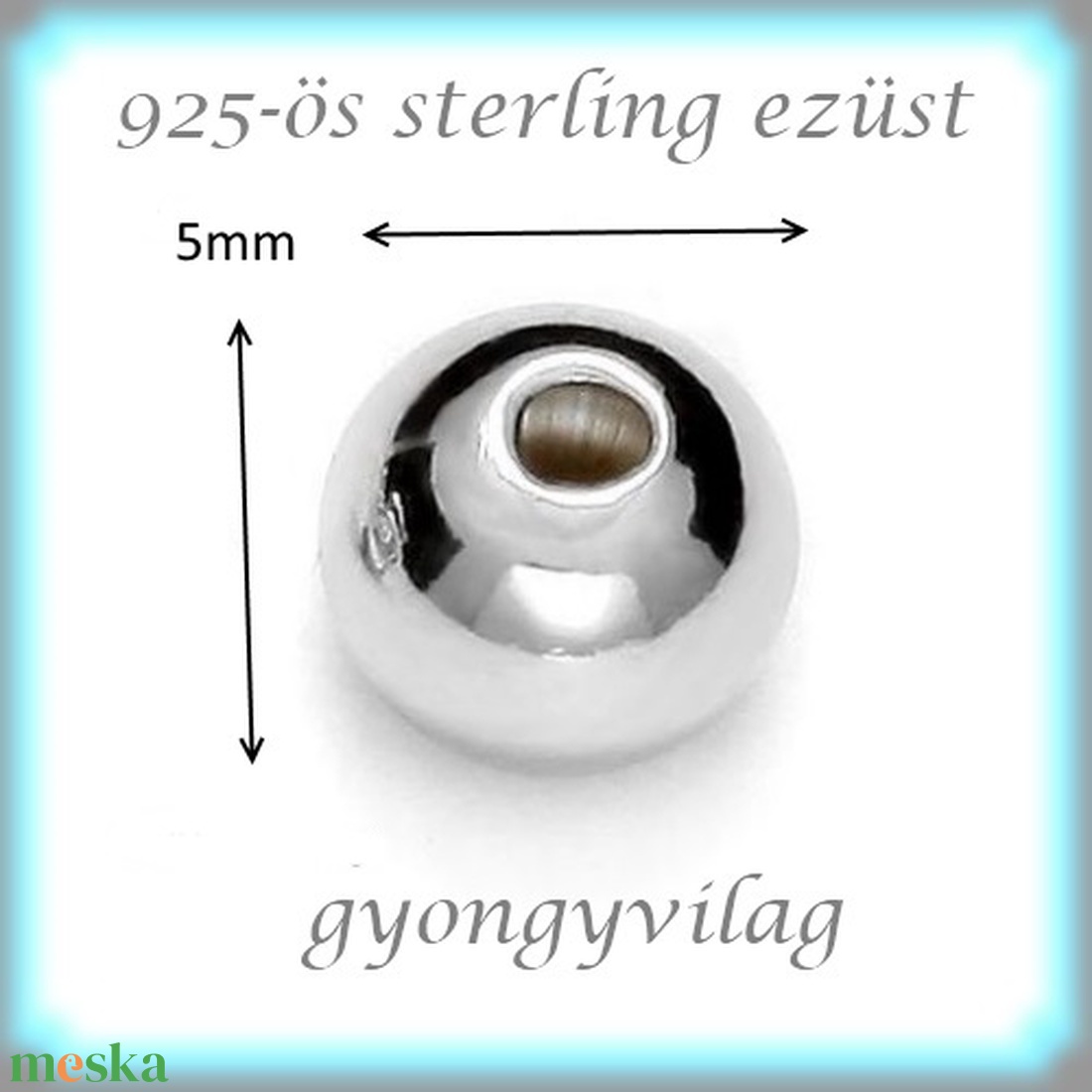 EKÖ 10-5 925-ös 5mm-es ezüst köztes / gyöngy / díszitőelem 2db/csomag - kellékek & szerszámok - gyöngyfűzés kellékek - fém köztesek - Meska.hu EKÖ 10-5 925-ös 5mm-es ezüst köztes / gyöngy / díszitőelem 2db/csomag - kellékek & szerszámok - gyöngyfűzés kellékek - fém köztesek - Meska.hu