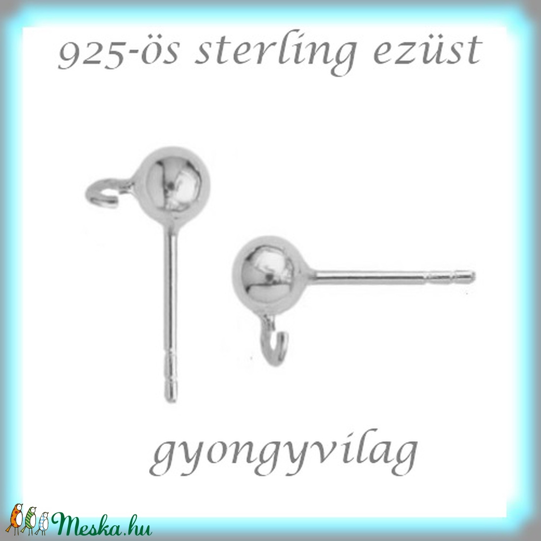 925-ös ezüst fülbevaló kapocs EFK B 01-2-4 - gyöngy, ékszerkellék - egyéb alkatrész - Meska.hu 925-ös ezüst fülbevaló kapocs EFK B 01-2-4 - gyöngy, ékszerkellék - egyéb alkatrész - Meska.hu