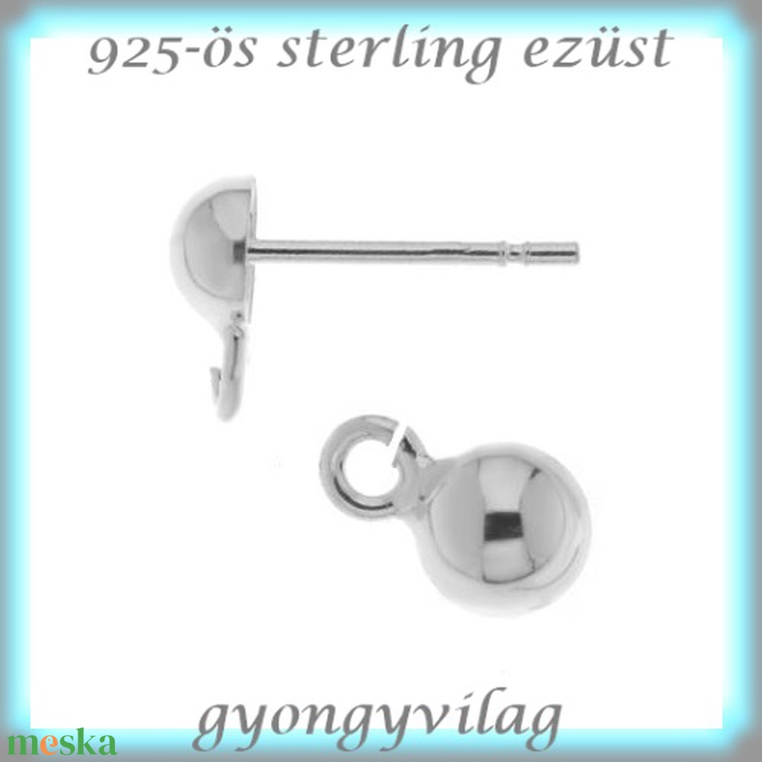 925-ös ezüst fülbevaló kapocs EFK B 33 - gyöngy, ékszerkellék - egyéb alkatrész - Meska.hu 925-ös ezüst fülbevaló kapocs EFK B 33 - gyöngy, ékszerkellék - egyéb alkatrész - Meska.hu