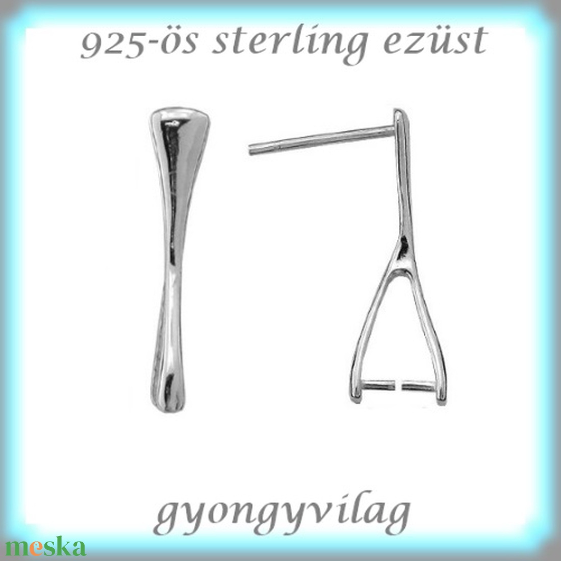 925-ös sterling ezüst ékszerkellék: fülbevaló kapocs, bedugós EFK B 36 - gyöngy, ékszerkellék - egyéb alkatrész - Meska.hu
