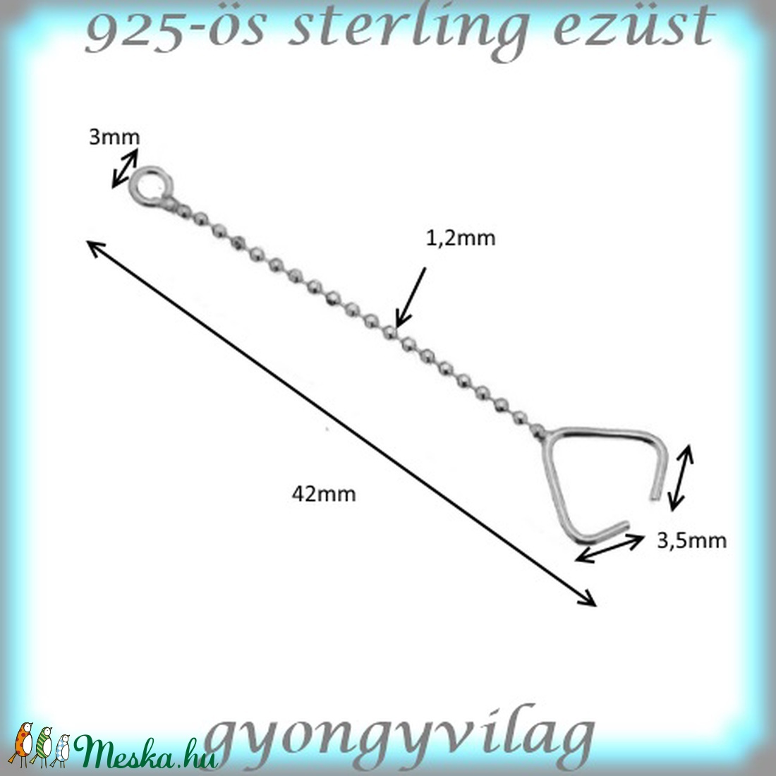 925-ös finomságú sterling ezüst kandeláber/ továbbépíthető köztes /tartó elem EKA 55 - gyöngy, ékszerkellék - egyéb alkatrész - Meska.hu 925-ös finomságú sterling ezüst kandeláber/ továbbépíthető köztes /tartó elem EKA 55 - gyöngy, ékszerkellék - egyéb alkatrész - Meska.hu