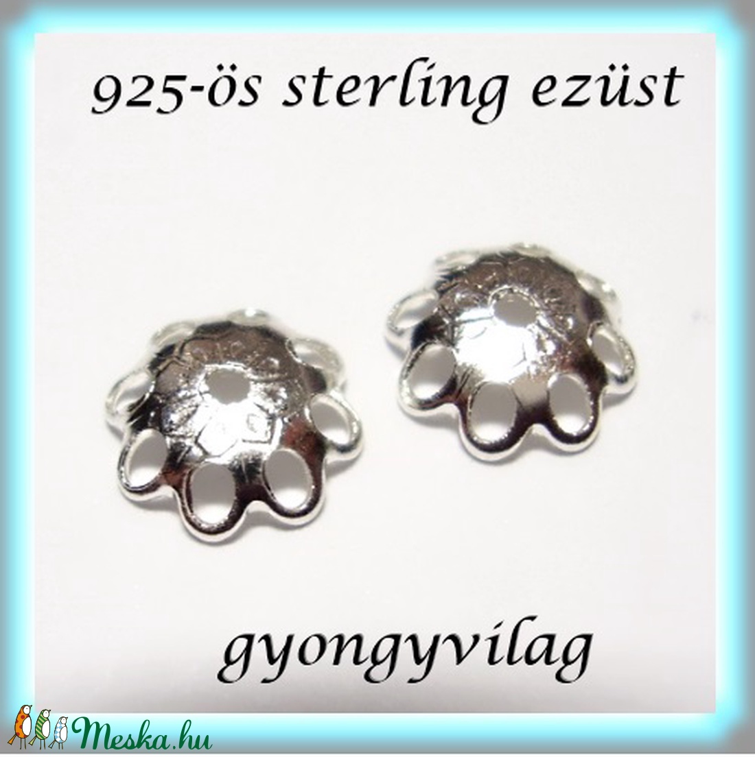 925-ös sterling ezüst gyöngykupak  1db/ csomag  EGYK 34 - kellékek & szerszámok - gyöngyfűzés kellékek - fém köztesek - Meska.hu