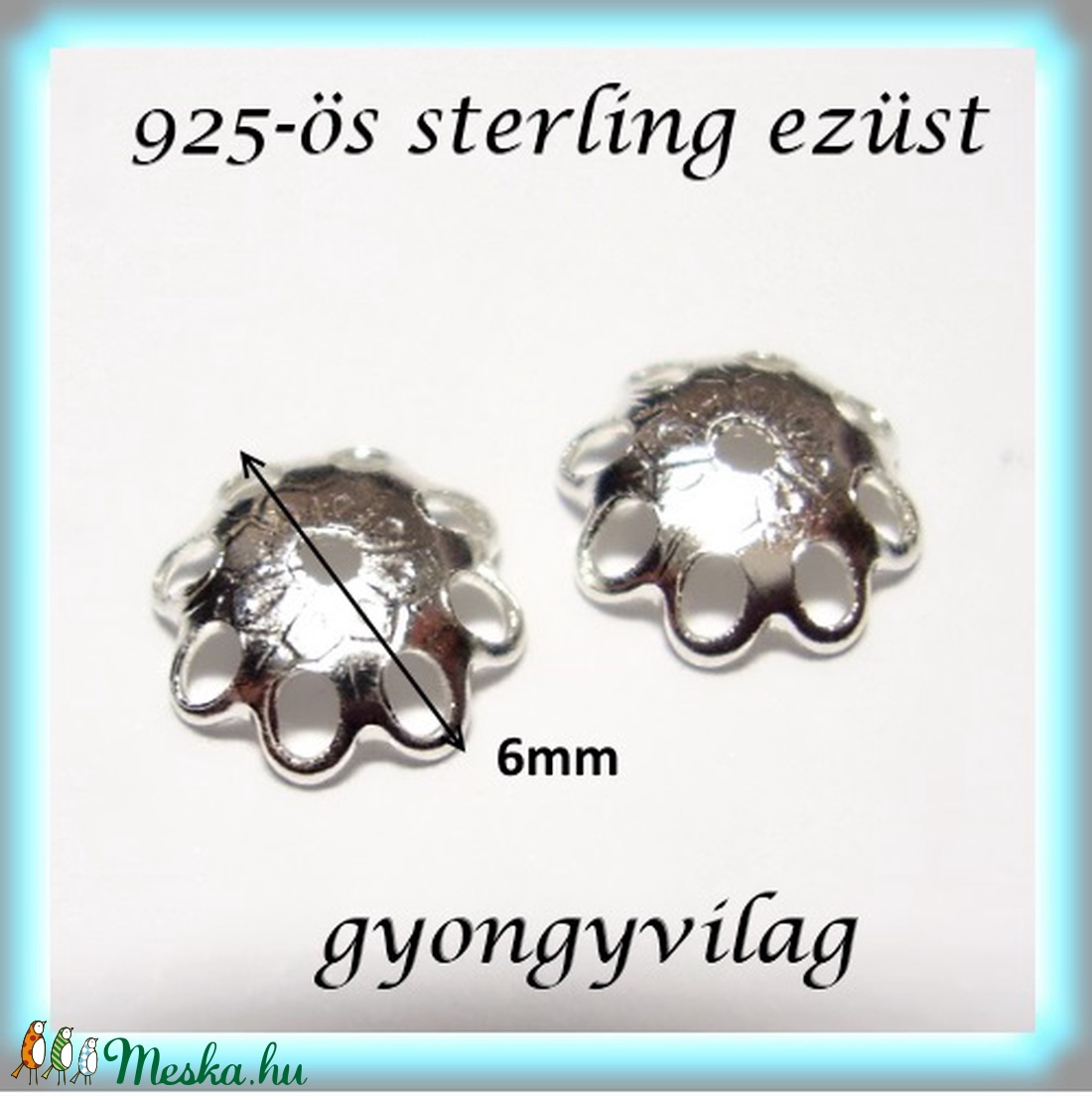 925-ös sterling ezüst gyöngykupak  1db/ csomag  EGYK 34 - kellékek & szerszámok - gyöngyfűzés kellékek - fém köztesek - Meska.hu