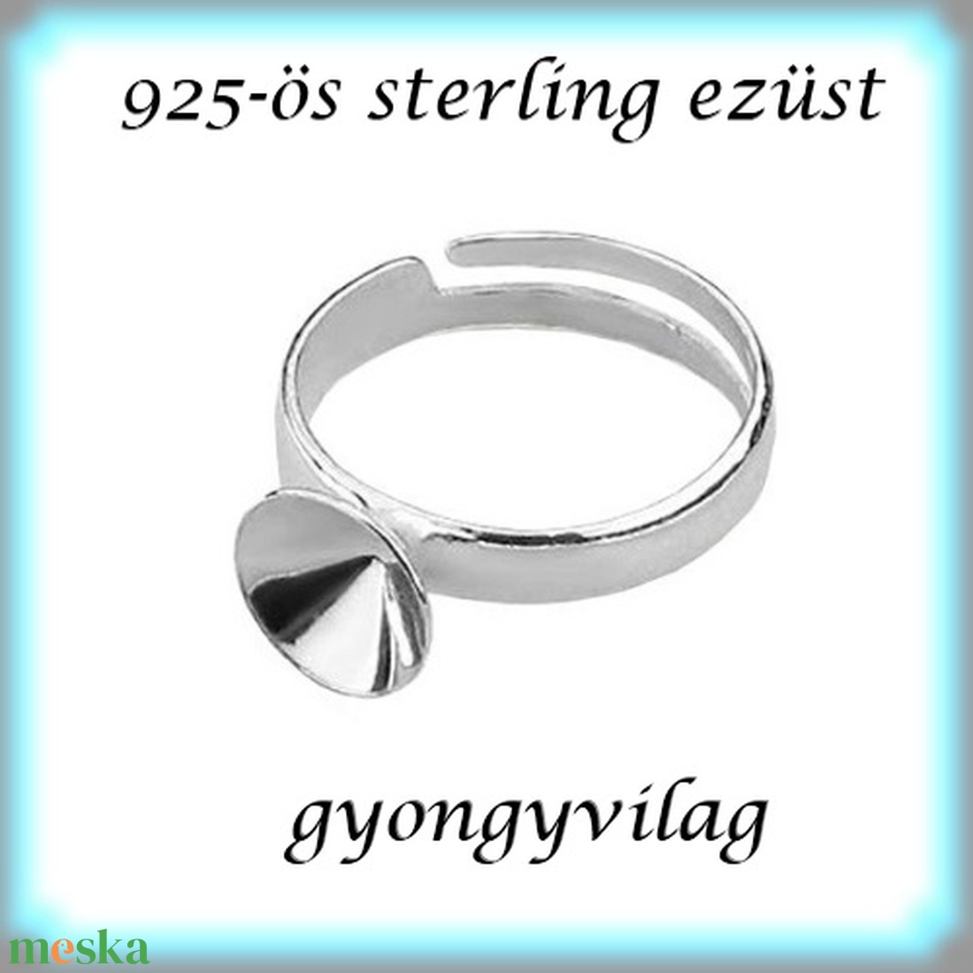925-ös sterling ezüst gyűrű alap EGY 05-8 állítható méret - kellékek & szerszámok - ékszerkellék - gyűrűalap - Meska.hu 925-ös sterling ezüst gyűrű alap EGY 05-8 állítható méret - kellékek & szerszámok - ékszerkellék - gyűrűalap - Meska.hu