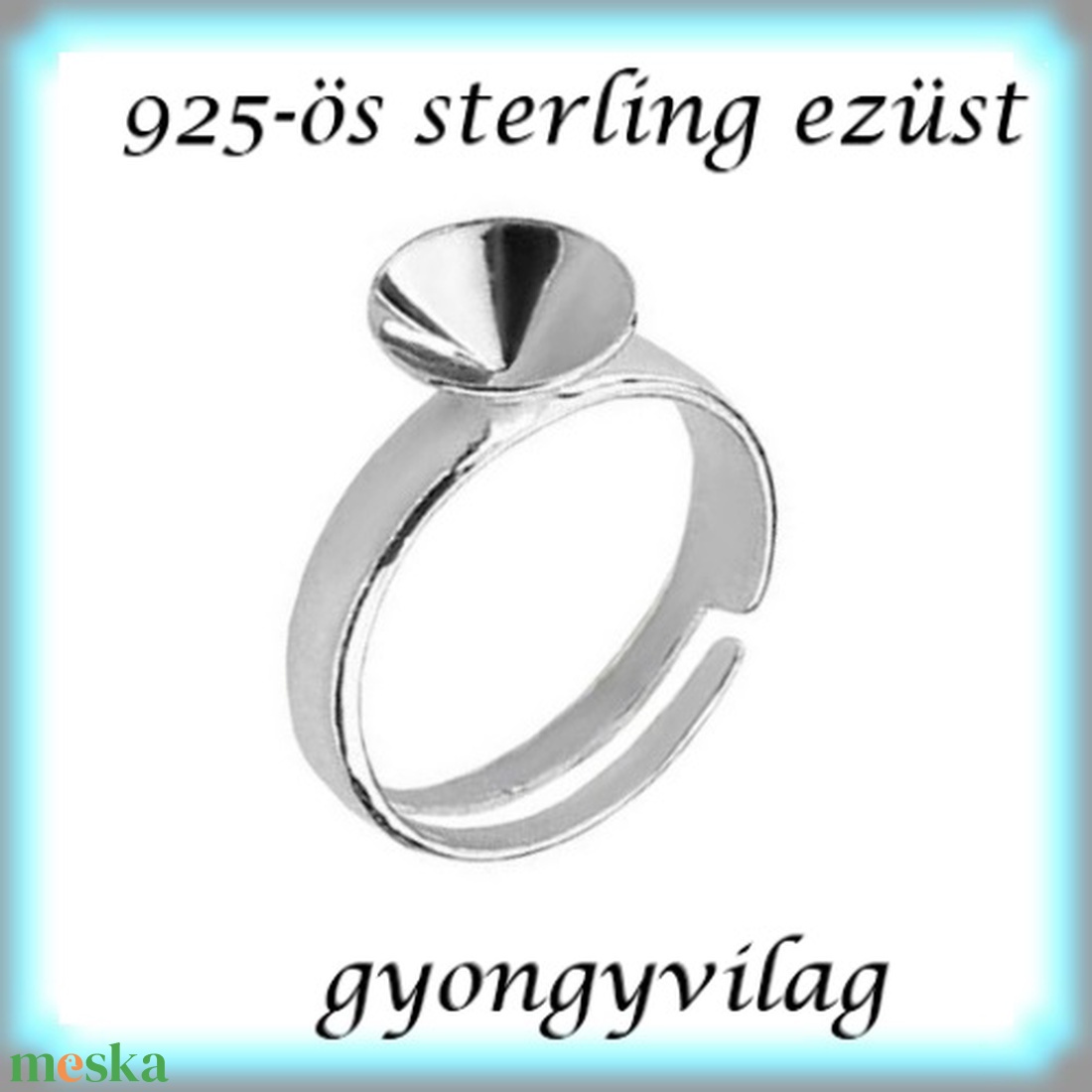 925-ös sterling ezüst gyűrű alap EGY 05-8 állítható méret - kellékek & szerszámok - ékszerkellék - gyűrűalap - Meska.hu 925-ös sterling ezüst gyűrű alap EGY 05-8 állítható méret - kellékek & szerszámok - ékszerkellék - gyűrűalap - Meska.hu