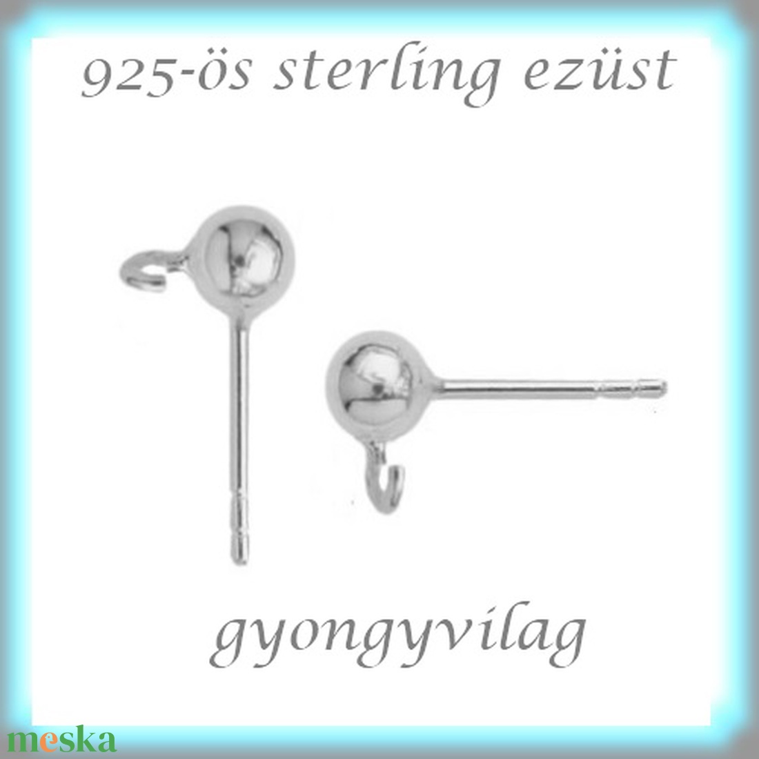 925-ös ezüst fülbevaló kapocs EFK B 01-3 - gyöngy, ékszerkellék - egyéb alkatrész - Meska.hu 925-ös ezüst fülbevaló kapocs EFK B 01-3 - gyöngy, ékszerkellék - egyéb alkatrész - Meska.hu
