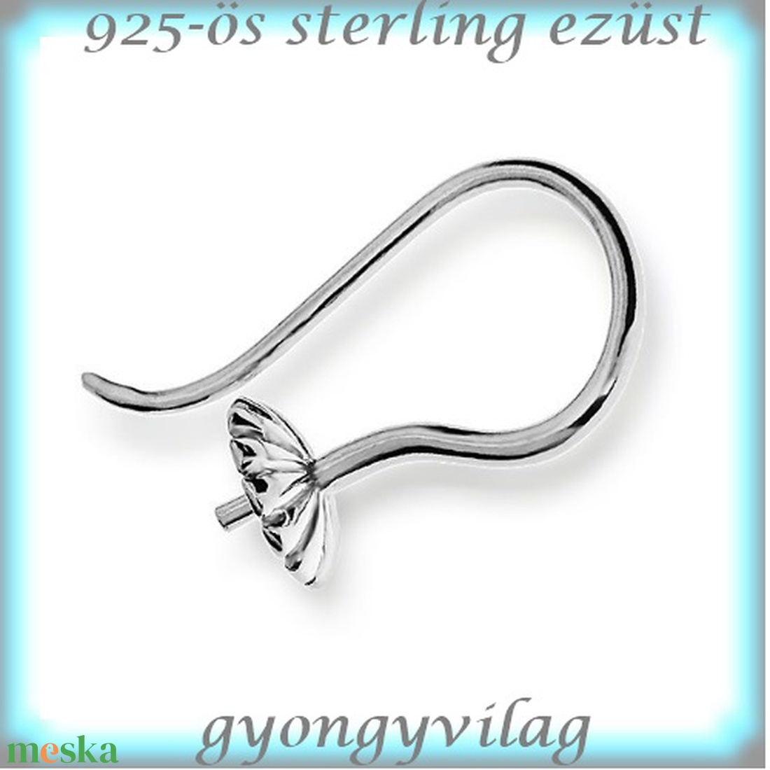 925-ös sterling ezüst ékszerkellék: fülbevaló kapocs, akasztós EFK A 70 - gyöngy, ékszerkellék - egyéb alkatrész - Meska.hu 925-ös sterling ezüst ékszerkellék: fülbevaló kapocs, akasztós EFK A 70 - gyöngy, ékszerkellék - egyéb alkatrész - Meska.hu