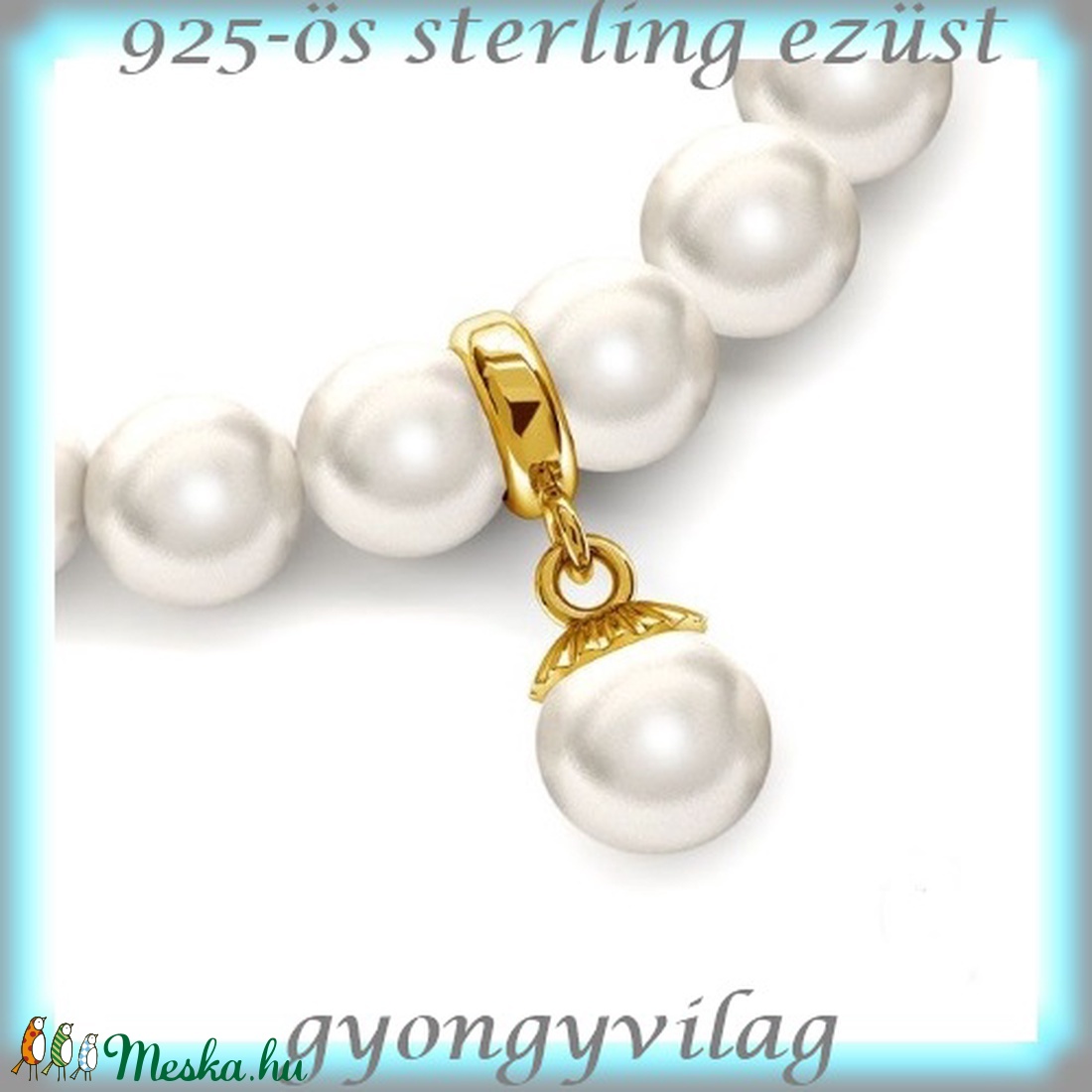  925-ös ezüst medálkapocs EMK 67 e - kellékek & szerszámok - gyöngyfűzés kellékek - egyéb alkatrész - Meska.hu